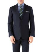 Charles Tyrwhitt Navy Herringbone Classic Fit Italian Suit Wool Jacket Size 40 By Charles Tyrwhitt