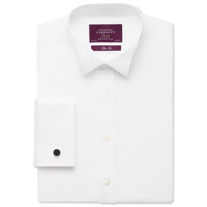 Charles Tyrwhitt Charles Tyrwhitt Marcella Bib Front Wing Collar Slim Fit Tuxedo Shirt (14.5 - 33)