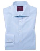  Slim Fit Sky Blue Luxury Twill Egyptian Cotton Dress Shirt French Cuff Size 14.5/33 By Charles Tyrwhitt