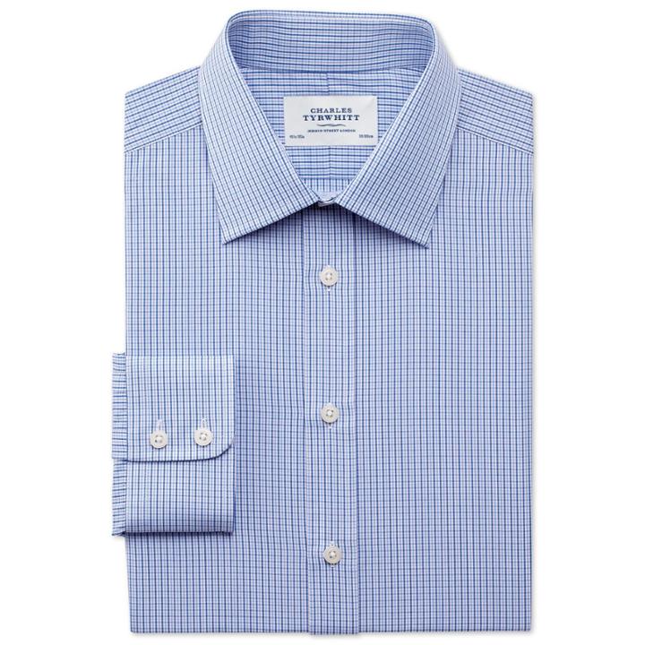 Charles Tyrwhitt Charles Tyrwhitt Slim Fit Micro Gingham Sky Shirt
