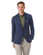  Slim Fit Mid Blue Italian Linen Linen Jacket Size 36 By Charles Tyrwhitt