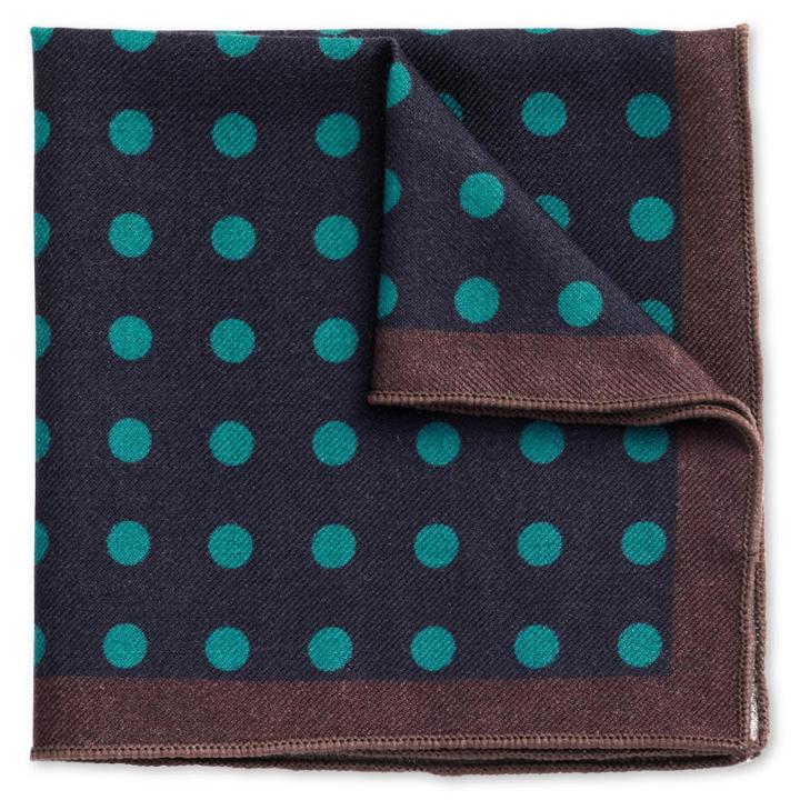 Charles Tyrwhitt Charles Tyrwhitt Navy And Blue Wool Spot Pocket Square