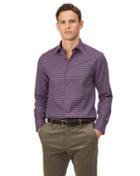  Extra Slim Fit Purple Check Cotton With Tencel&trade; Single Cuff Size Medium By Charles Tyrwhitt