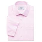 Charles Tyrwhitt Charles Tyrwhitt Pink Windsor Check Non-iron Short Sleeve Classic Fit Shirt (15)