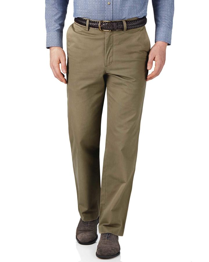 Charles Tyrwhitt Charles Tyrwhitt Beige Classic Fit Flat Front Cotton Chino Pants Size W30 L38