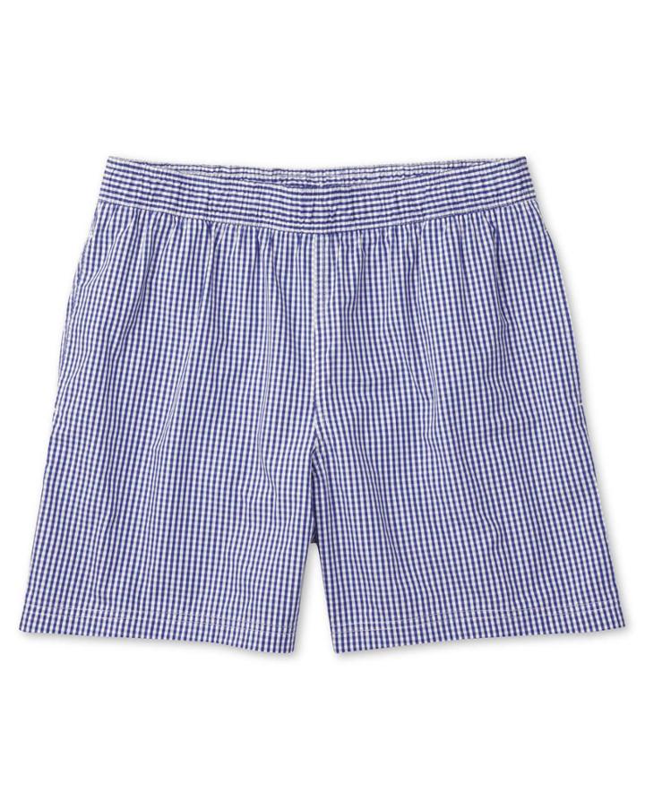 Blue And White Check Cotton Swim Shorts Size Small By Charles Tyrwhitt