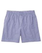  Blue And White Check Cotton Swim Shorts Size Small By Charles Tyrwhitt