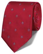 Charles Tyrwhitt Red And Sky Silk Classic Fleur-de-lys Tie By Charles Tyrwhitt