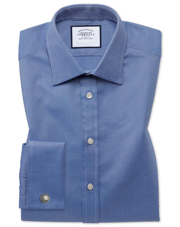Slim Fit Egyptian Cotton Royal Oxford Royal Dress Shirt French Cuff Size 14.5/33 By Charles Tyrwhitt