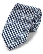  Navy Blue And White Silk Geometric Classic Tie By Charles Tyrwhitt