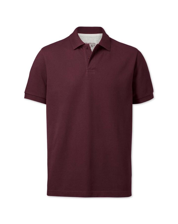 Charles Tyrwhitt Charles Tyrwhitt Classic Fit Burgundy Pique Polo