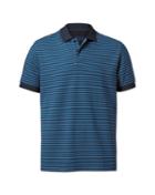 Charles Tyrwhitt Charles Tyrwhitt Classic Fit Navy And Blue Striped Pique Polo