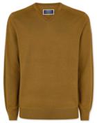  Dark Yellow Merino V Neck 100percent Merino Wool Sweater Size Large By Charles Tyrwhitt