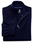 Charles Tyrwhitt Navy Merino Wool Zip Neck Sweater Size Medium By Charles Tyrwhitt