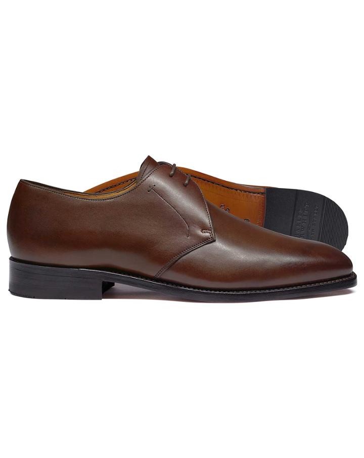  Brown Goodyear Welted 2 Eyelet Derby Shoes Size 11 By Charles Tyrwhitt