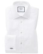  Slim Fit Egyptian Cotton Poplin White Dress Shirt French Cuff Size 15/34 By Charles Tyrwhitt