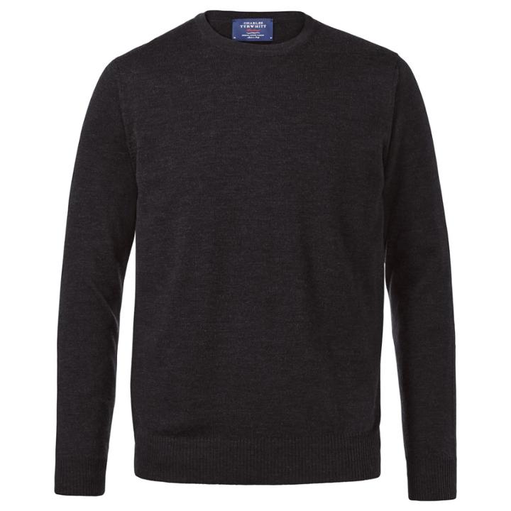 Charles Tyrwhitt Charles Tyrwhitt Charcoal Merino Crew Neck Sweater (l)