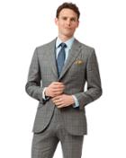  Grey Prince Of Wales Slim Fit British Luxury Suit Wool Jacket Size 36 By Charles Tyrwhitt