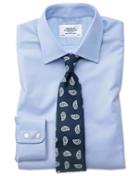 Charles Tyrwhitt Extra Slim Fit Egyptian Cotton Royal Oxford Sky Blue Dress Casual Shirt French Cuff Size 14.5/32 By Charles Tyrwhitt