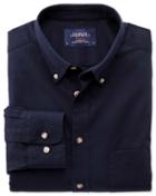 Charles Tyrwhitt Charles Tyrwhitt Extra Slim Fit Non-iron Twill Navy Cotton Dress Shirt Size Large