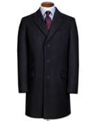 Charles Tyrwhitt Navy Wool And Cashmere Epsom Overwool/cashmere Coat Size 36 By Charles Tyrwhitt