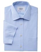 Charles Tyrwhitt Charles Tyrwhitt Classic Fit Non-iron Short Sleeve Sky Blue Cotton Dress Shirt Size 15.5/short