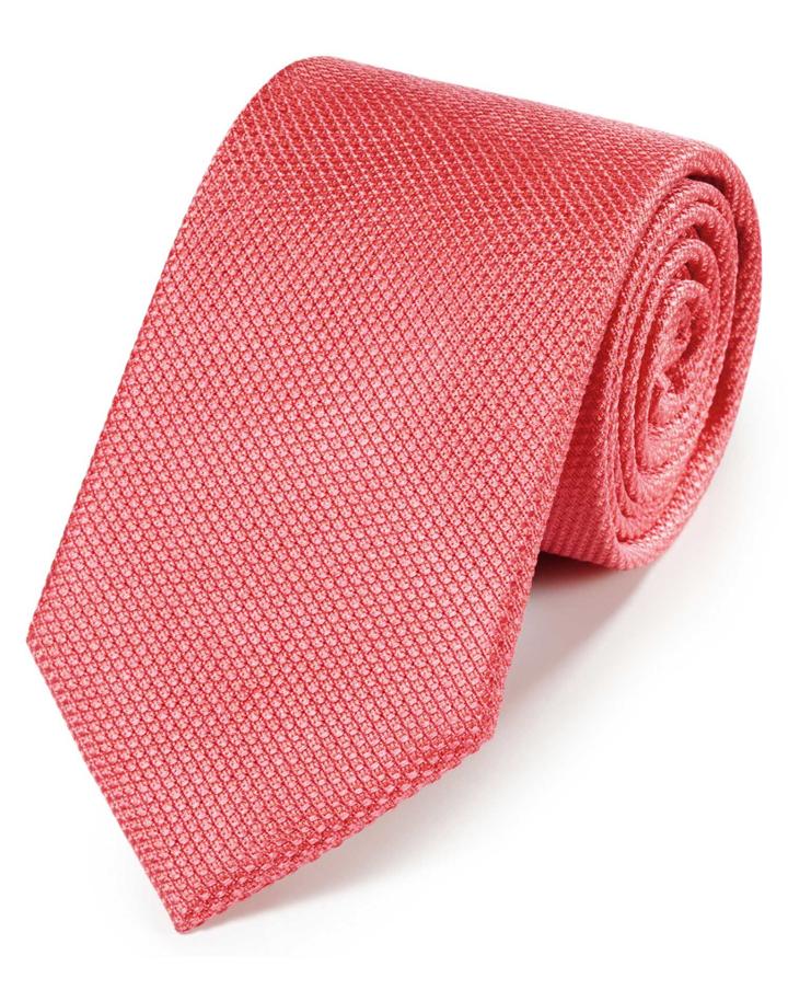 Charles Tyrwhitt Coral Silk Plain Classic Tie By Charles Tyrwhitt