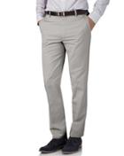 Charles Tyrwhitt Charles Tyrwhitt Silver Grey Slim Fit Flat Front Non-iron Cotton Chino Pants Size W30 L34