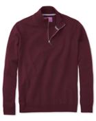  Wine Cashmere Zip Neck Sweater Size Medium By Charles Tyrwhitt