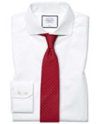  Extra Slim Fit White Non-iron Poplin Cutaway Collar Cotton Dress Shirt Single Cuff Size 14.5/32 By Charles Tyrwhitt