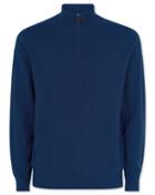  Blue Cashmere Zip Neck Sweater Size Large By Charles Tyrwhitt