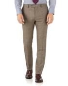 Charles Tyrwhitt Tan Check Slim Fit British Serge Luxury Suit Wool Pants Size W30 L38 By Charles Tyrwhitt