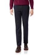  Navy Flat Front Soft Washed Cotton Chino Pants Size W32 L32 By Charles Tyrwhitt