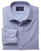 Charles Tyrwhitt Charles Tyrwhitt Classic Fit Sky Blue And Purple Geometric Print Cotton Dress Shirt Size Medium