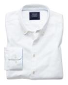  Extra Slim Fit White Washed Oxford Cotton Casual Shirt Single Cuff Size Xl By Charles Tyrwhitt