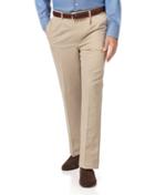  Stone Classic Fit Single Pleat Non-iron Cotton Chino Pants Size W32 L30 By Charles Tyrwhitt