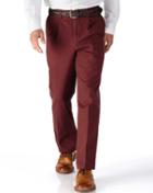 Charles Tyrwhitt Charles Tyrwhitt Red Classic Fit Single Pleat Cotton Chino Pants Size W34 L38