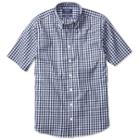 Charles Tyrwhitt Charles Tyrwhitt Navy Gingham Short Sleeve Non-iron Slim Fit Shirt (l)