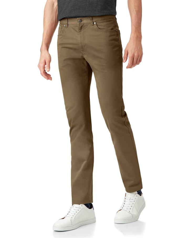  Tan Cotton Stretch 5 Pocket Tailored Pants Size W32 L32 By Charles Tyrwhitt