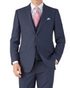 Charles Tyrwhitt Airforce Blue Puppytooth Classic Fit Panama Business Suit Wool Jacket Size 36 By Charles Tyrwhitt
