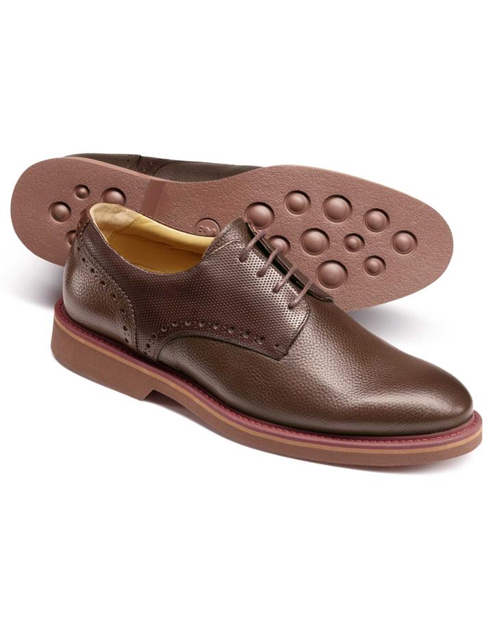  Brown Extra Lightweight Derby Shoes Size 11 By Charles Tyrwhitt