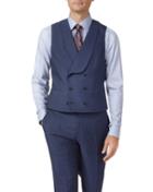  Blue Adjustable Fit Italian Wool Luxury Suit Viscose Vest Size W36 By Charles Tyrwhitt