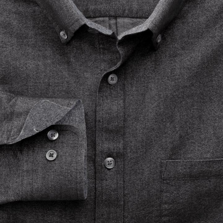 Charles Tyrwhitt Charles Tyrwhitt Slim Fit Grey Washed Oxford Cotton Dress Shirt Size Xs