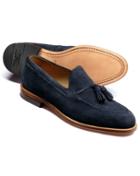 Charles Tyrwhitt Blue Keybridge Suede Tassel Loafers Size 11.5 By Charles Tyrwhitt
