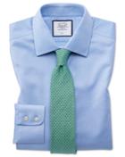  Extra Slim Fit Non-iron Sky Blue Triangle Weave Cotton Dress Shirt French Cuff Size 14.5/33 By Charles Tyrwhitt