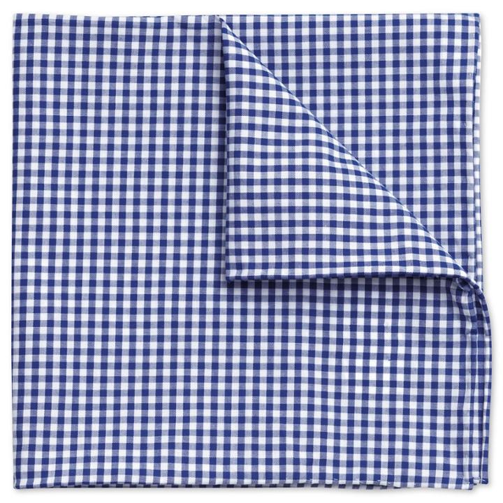 Charles Tyrwhitt Charles Tyrwhitt Navy Gingham Cotton Pocket Square