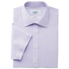 Charles Tyrwhitt Charles Tyrwhitt Lilac Bengal Stripe Non-iron Short Sleeve Classic Fit Shirt (15)