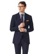  Navy Slim Fit Textured Italian Suit Wool Jacket Size 36 By Charles Tyrwhitt