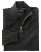 Charles Tyrwhitt Charcoal Cotton Cashmere Zip Neck Cotton/cashmere Sweater Size Xs By Charles Tyrwhitt