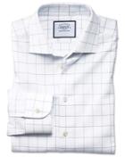  Extra Slim Fit Business Casual Grey Check Soft Cotton Dress Shirt Single Cuff Size 15/32 By Charles Tyrwhitt